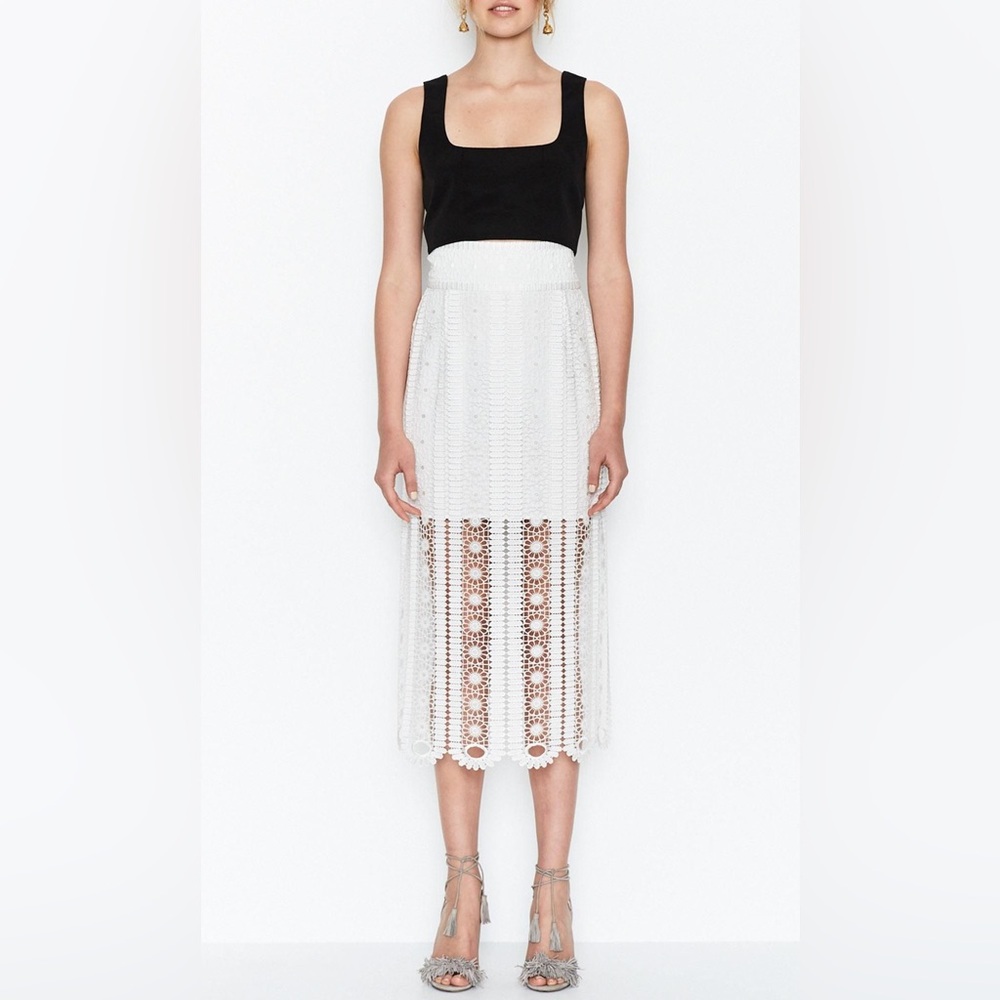 NWT Alice McCall White Lace Midi Skirt